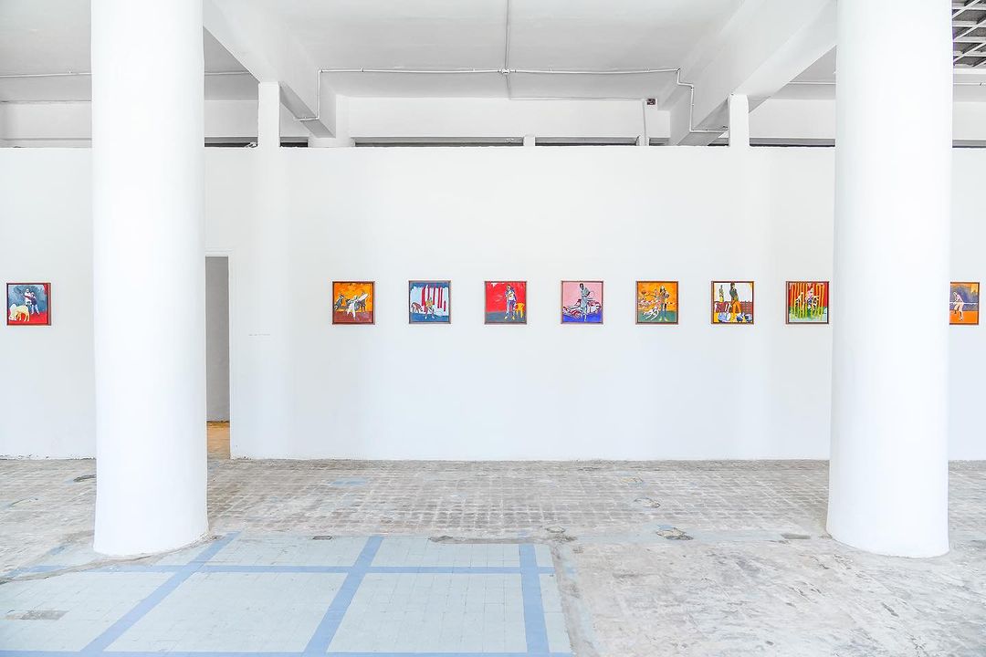 Mbaye Diop. Installation view of „Export-Import” featuring works by Younes Baba-Ali, Mbaye Diop, and Hamedine Kane. Photo: Morel Donou: Courtesy of Selebe Yoon.