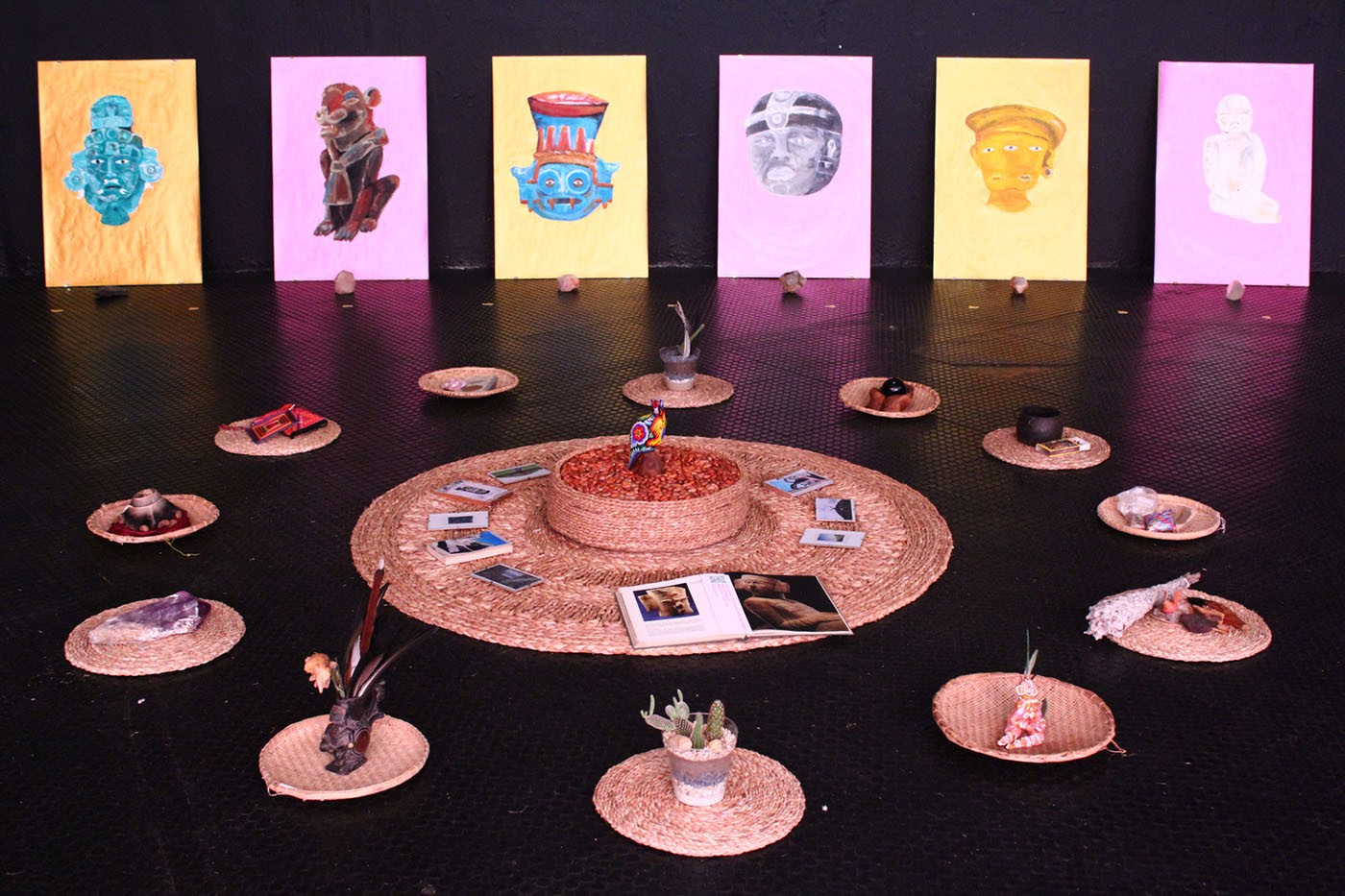 Biophillick, ALTAR MÉXICO-BRASILEIRO, 2019. Exhibit/concert ELECTRO-XAMÂNISMOS, at the Memorial of Indigenous Peoples. Photo: Paulo Vianna