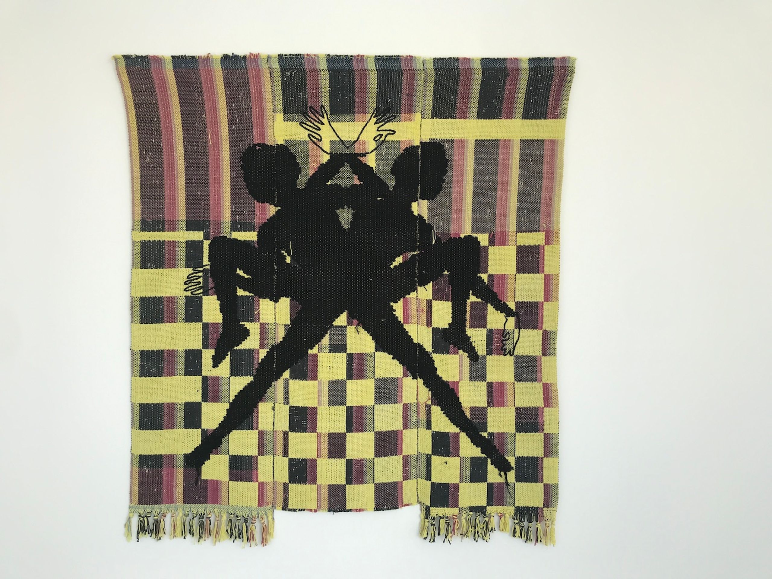 Diedrick Brackens, The rhythm of consent, 2022. Installation view at Sharjah Biennial 15. Photo: C&.