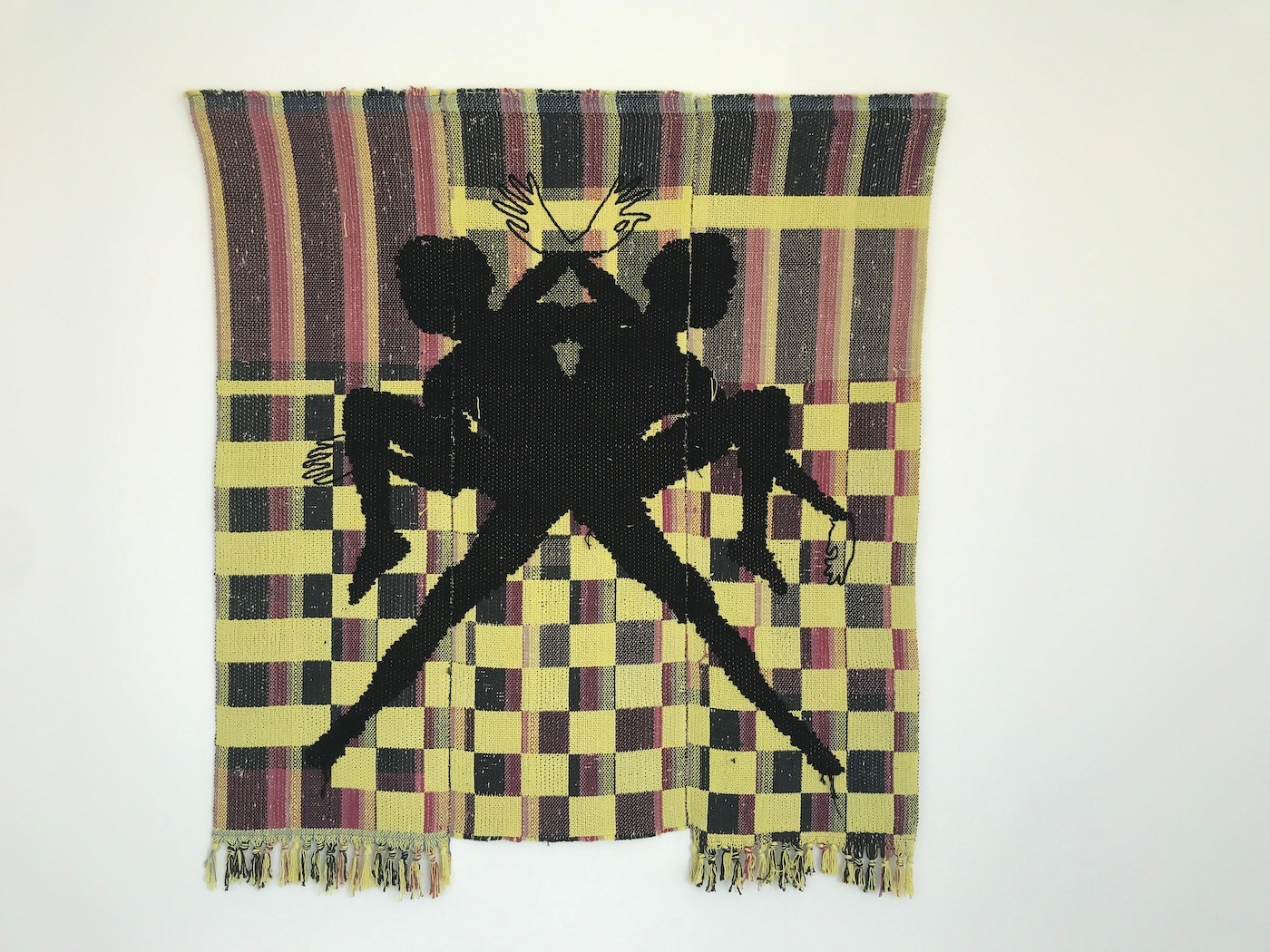 Diedrick Brackens, The rhythm of consent, 2022. Installation view at Sharjah Biennial 15. Photo: C&.