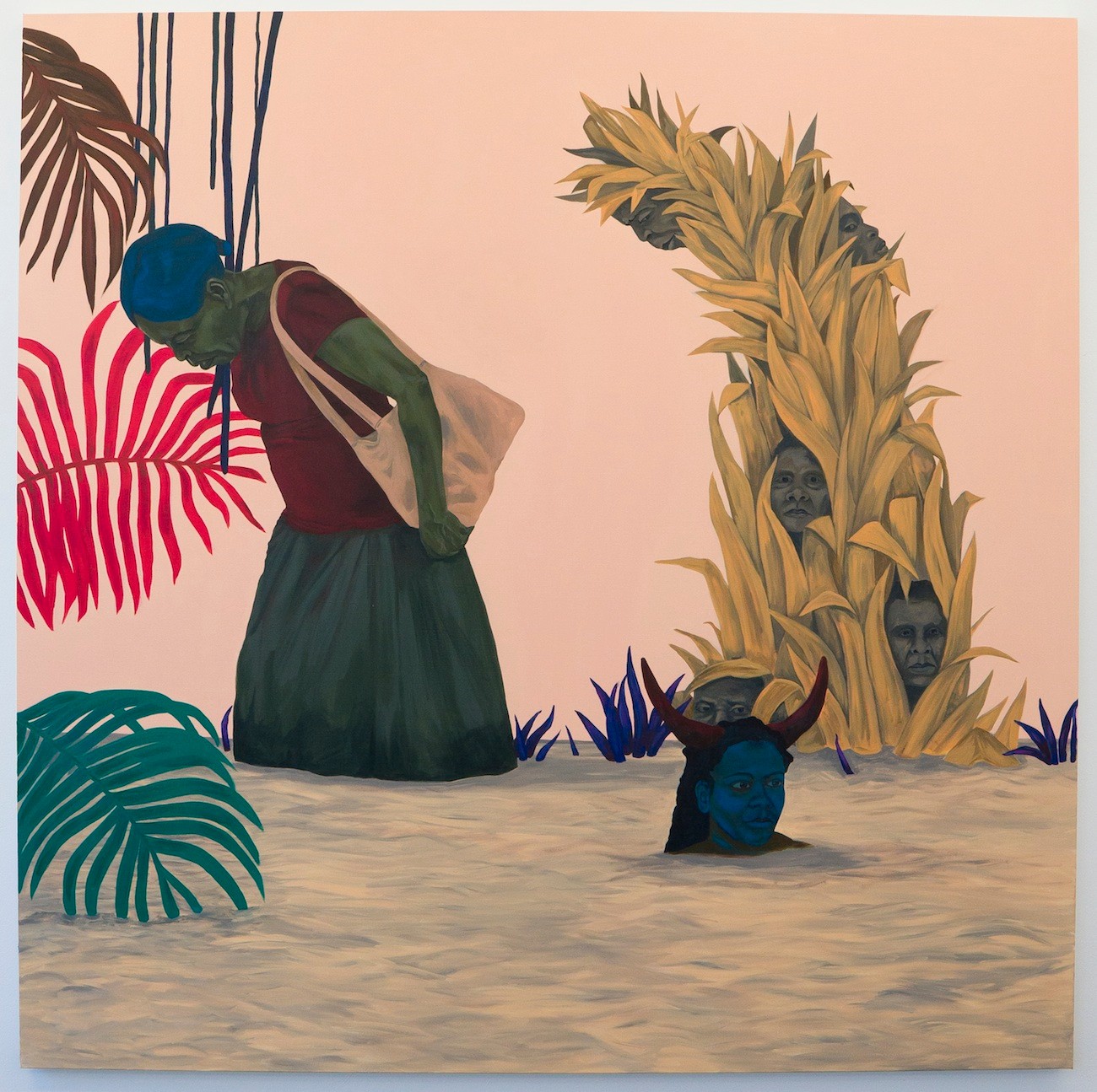 Tessa Mars , A Vision of Peace, Harmony, and Good Intelligence, acrilic on canvas, 190 X 190 cm, 2020. Courtesy Caribbean Art Initiative.