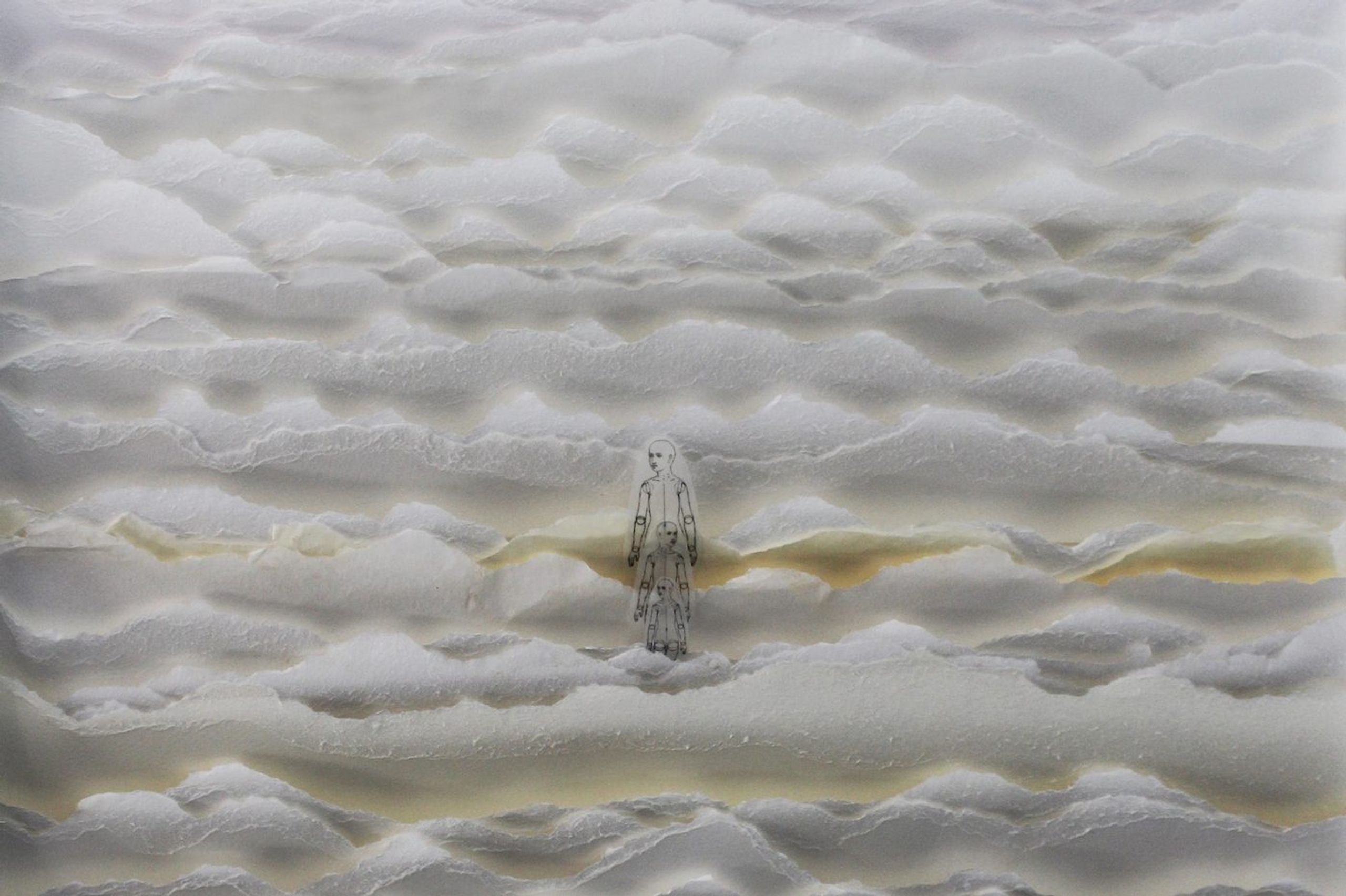 Najah Zarbout, Into the clouds, laceration, 70×50 cm, 2020. Courtesy the artist.
