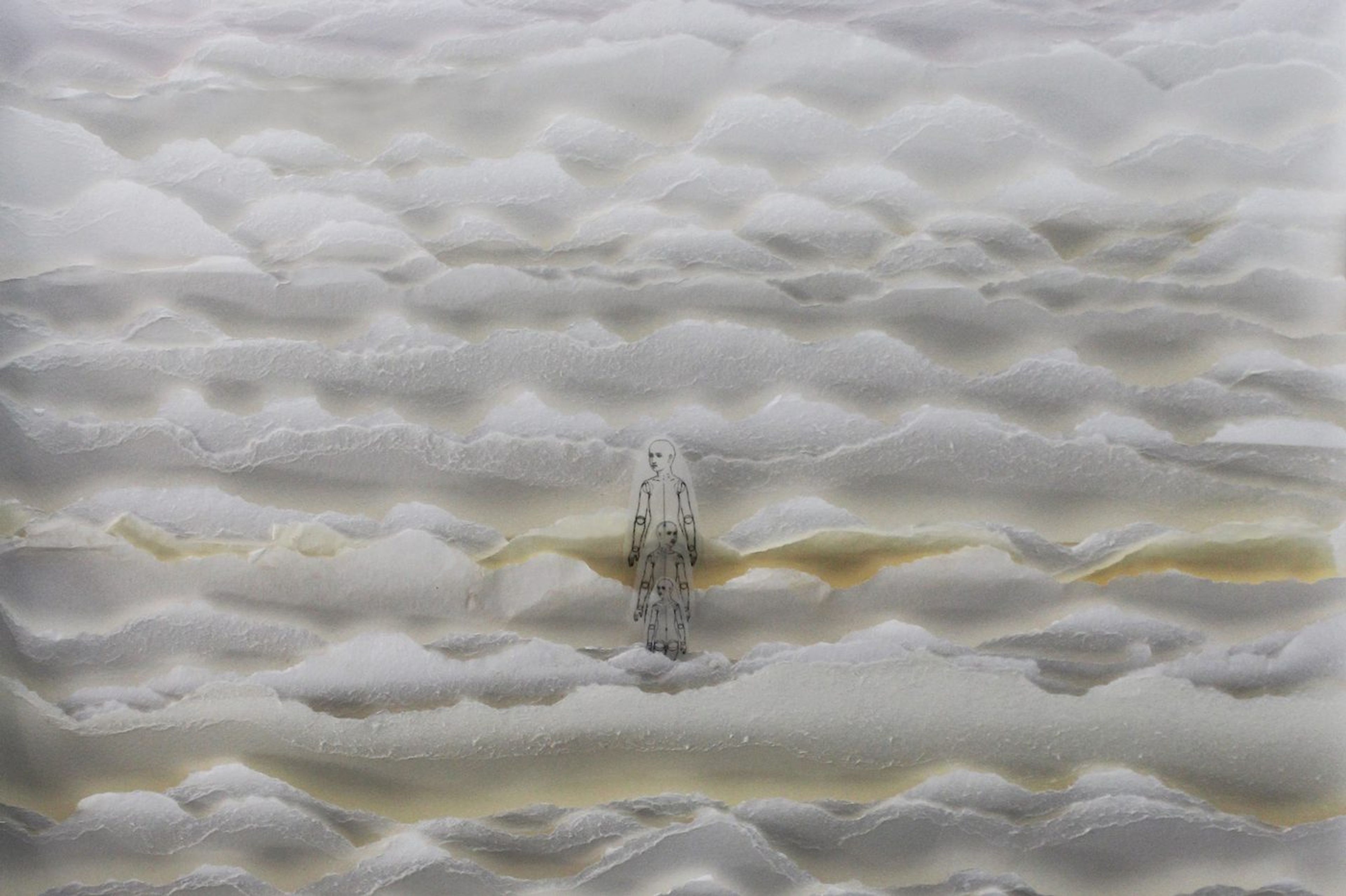 Najah Zarbout, Into the clouds, laceration, 70×50 cm, 2020. Courtesy the artist.