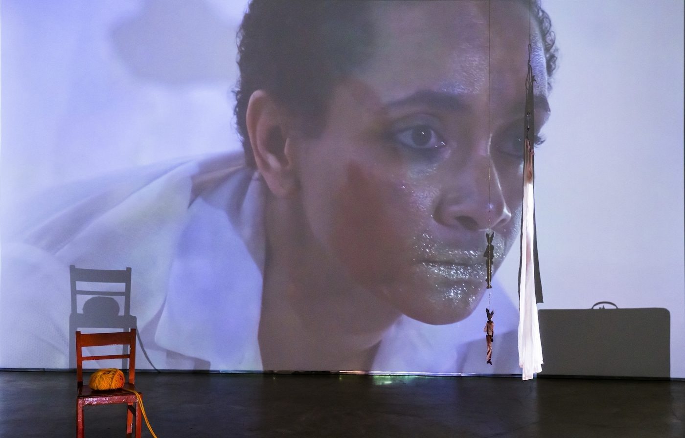 Installation shoot at Nairobi Contemporary Art Institute. Work by Syowia Kyambi, Kaspale’s Play-ground, Multiple channel video installation / performance, 2023. Photo by Kibe Wangunyu
