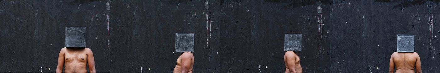 Corpo em quadrado P, 2012, Dalton Paula. Exposição Negros Indícios, Caixa Cultural, São Paulo. Photo: Heloá Fernandes