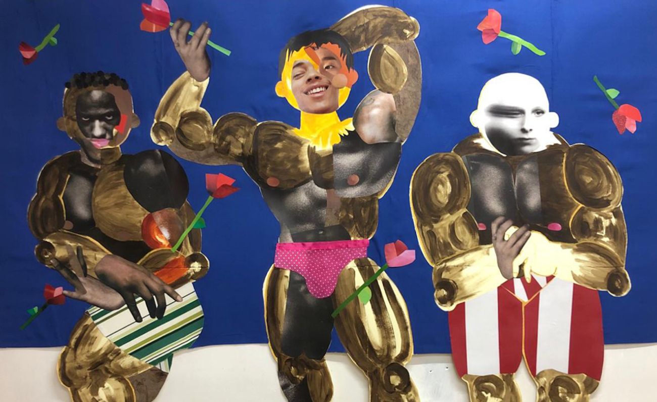 Clotilde Jiménez, The Contest, Mixed media and collage on paper. Courtesy of the artist and Mariane Ibrahim Gallery.