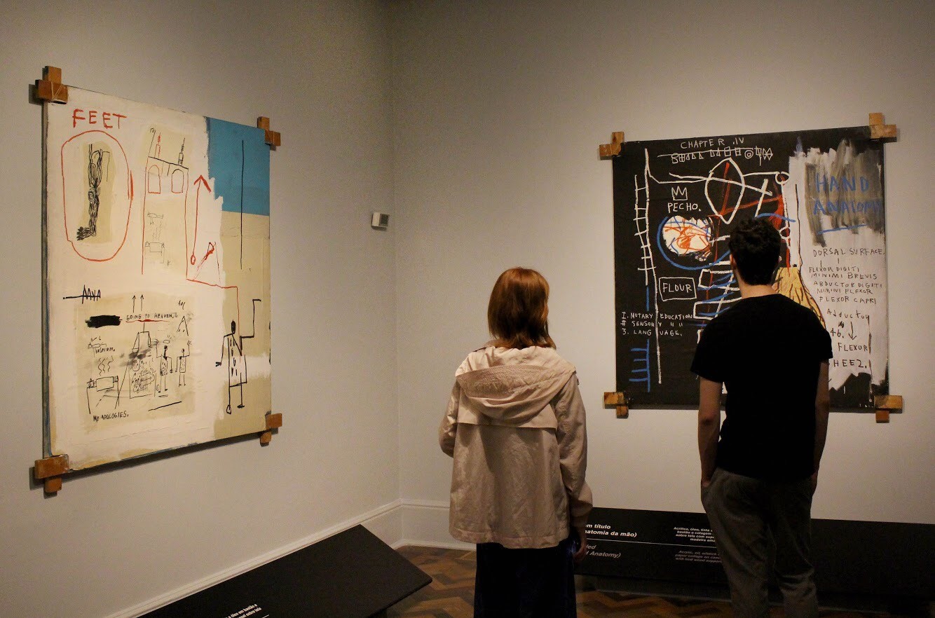 Left: The Mosque, Jean-Michel Basquiat (1982). © Estate of Jean-Michel Basquiat. Licensed by Artestar, New York. Right: Untitled (Hand Anatomy), Jean-Michel Basquiat (1982). © Estate of Jean-Michel Basquiat. Licensed by Artestar, New York.