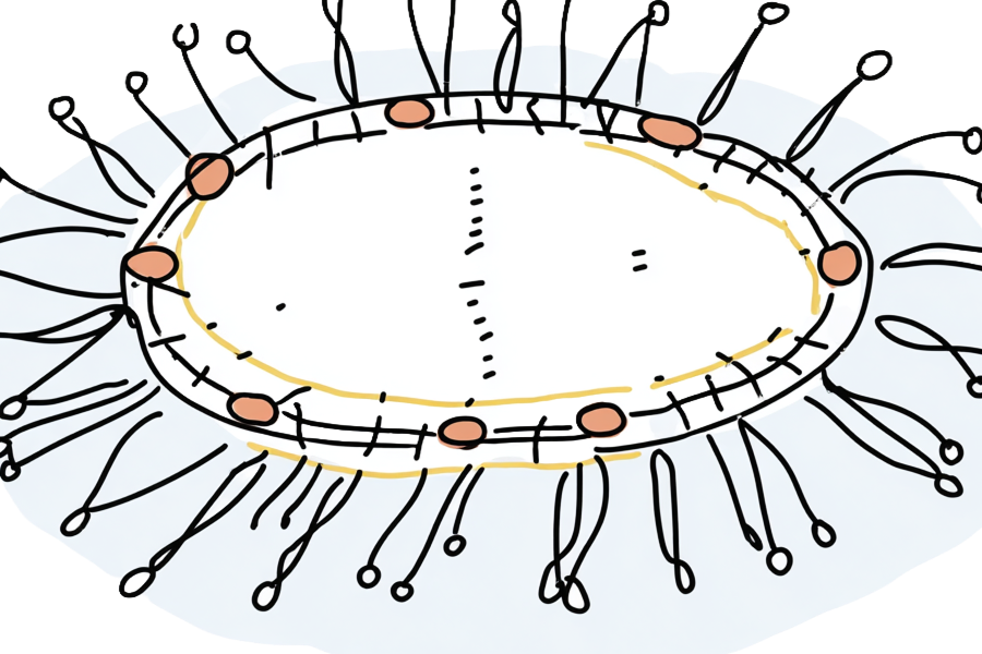 Sketch of traditional style beading
