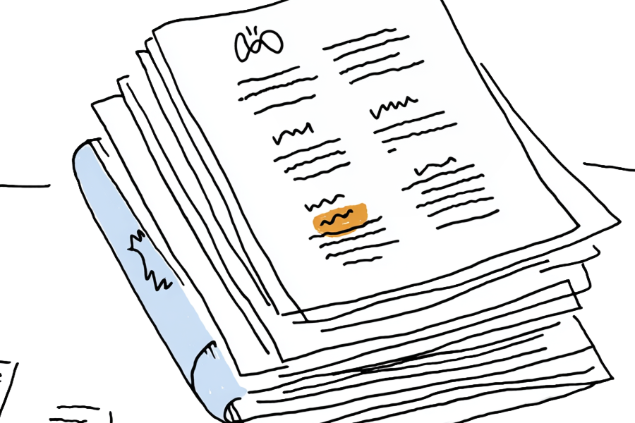 Sketch of a stack of papers