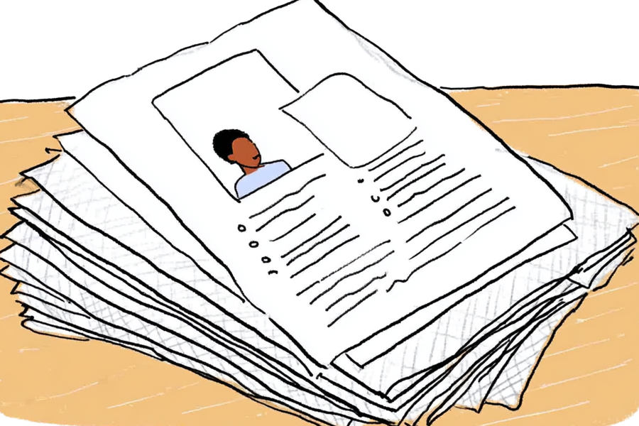 Stack of papers reporting missing person