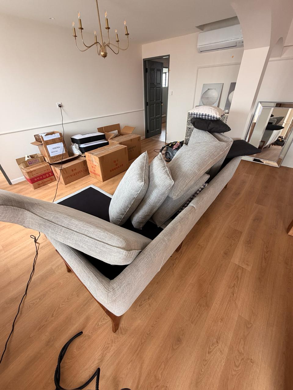 Castlery sofa after service back view