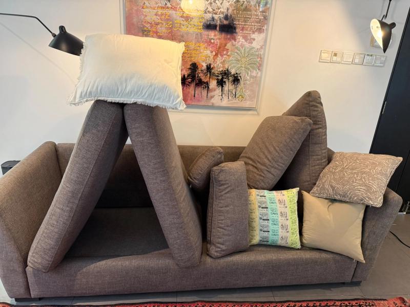 fabric sofa after deep clean