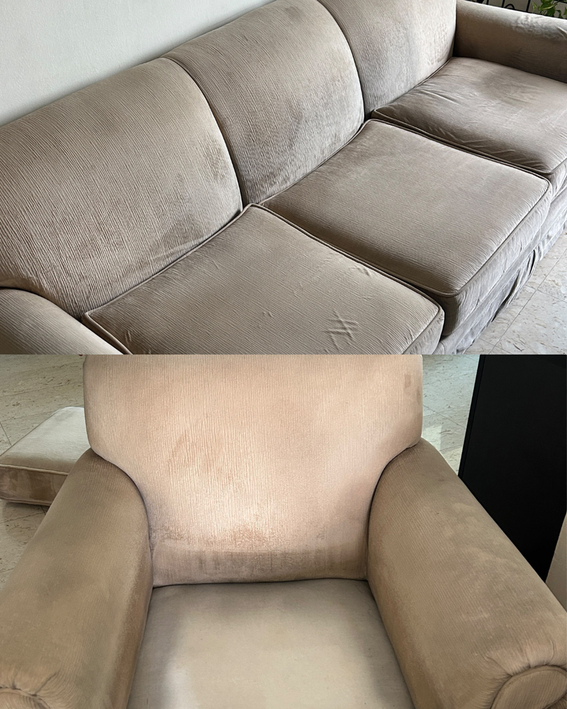 sofa & armchair visible stains