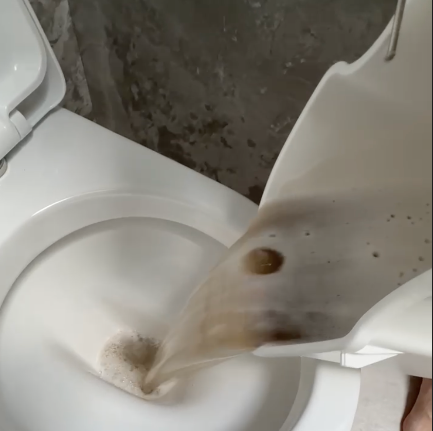 dirty water from sofa clean