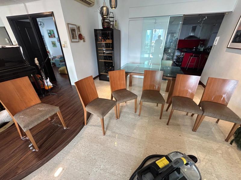dining chairs due for deep cleaning 