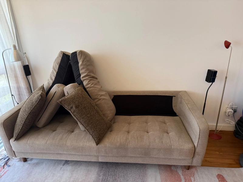 sofa after deep cleaning & steaming