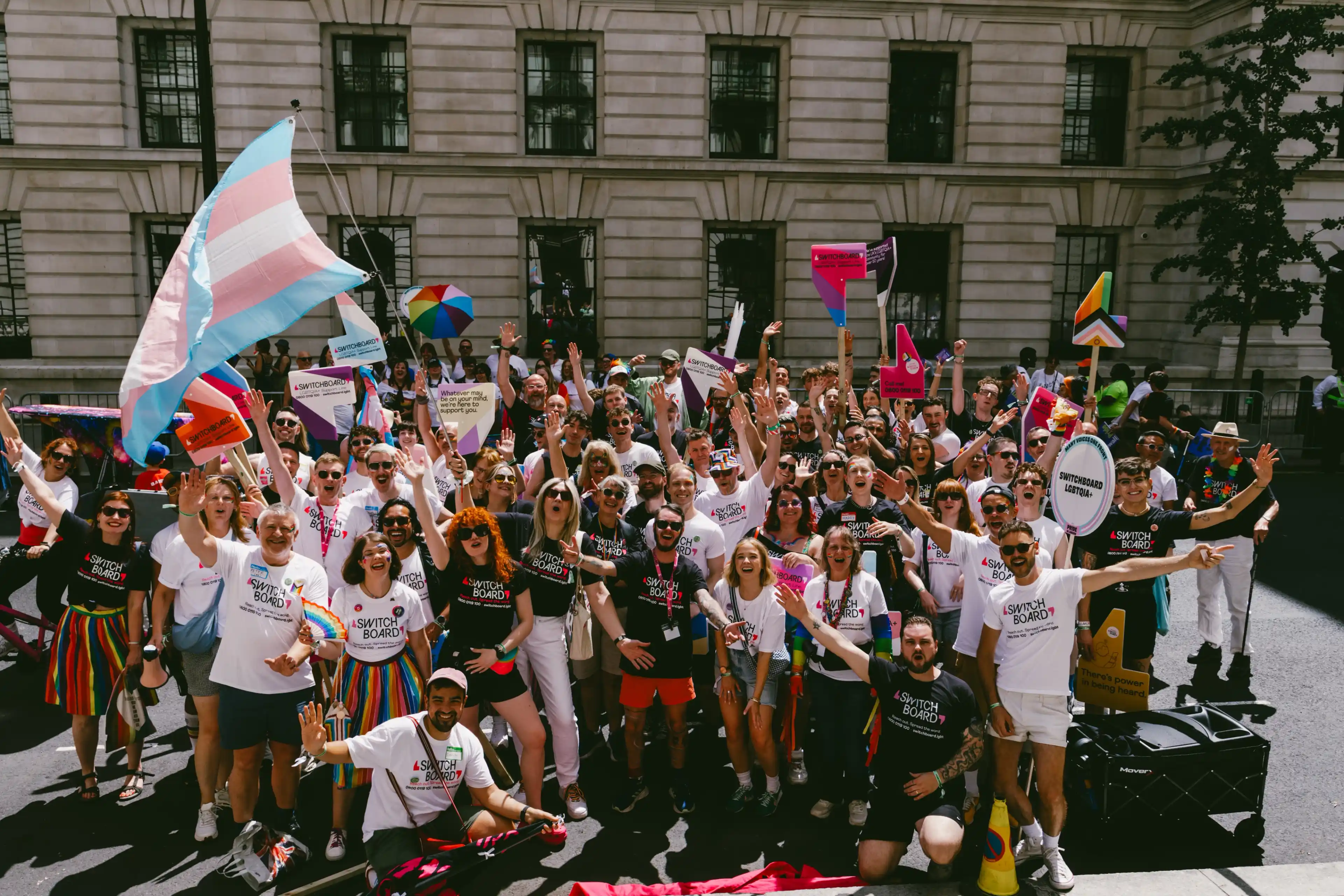Group shot of volunteers at Pride in London