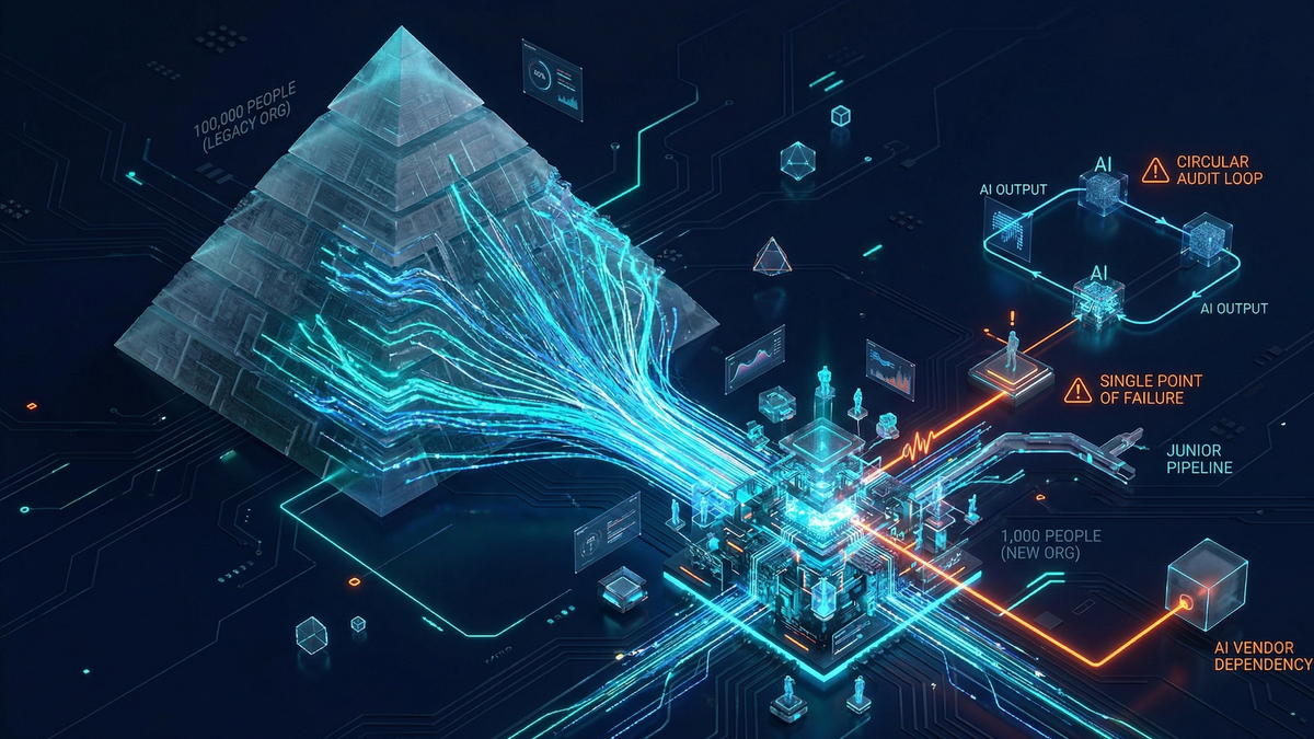 10만 명이 1,000명이 될 때: AI 초고속 조직 축소가 만드는 7가지 구조적 위험과 생존 가이드