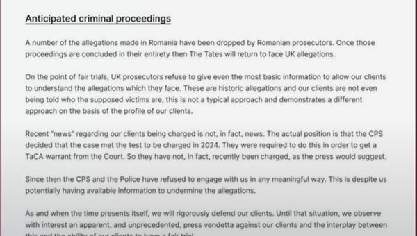 UK Lawyer statement.