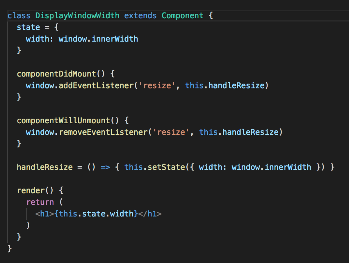 Screenshot of code