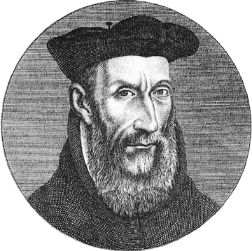 Black and white portrait of Nostradamus