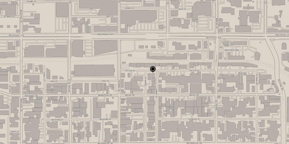 Map of central Christchurch showing the location of MadeCurious office