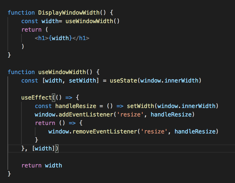 Screenshot of code