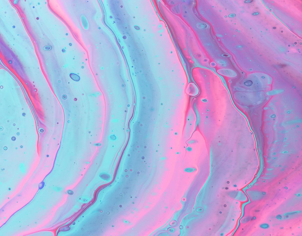Iridescent paint colours on the surface of water