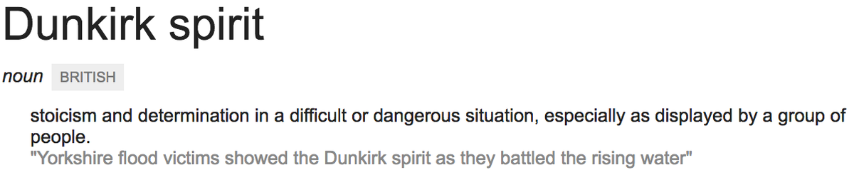 Definition of 'Dunkirk spirit', showing resilience