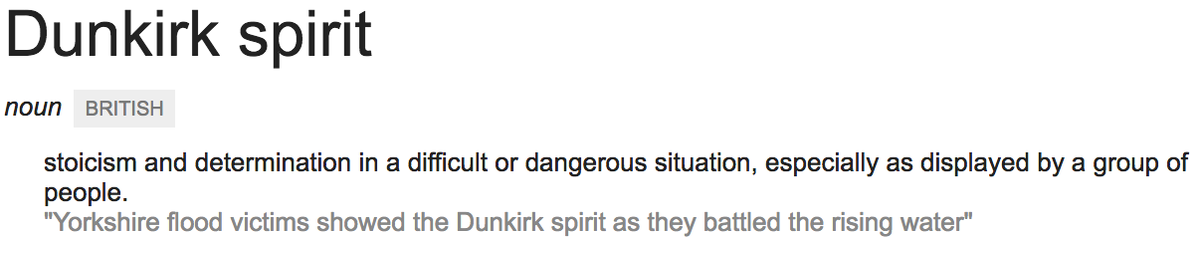 Definition of 'Dunkirk spirit', showing resilience