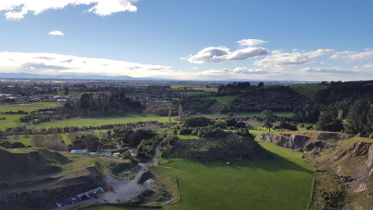 View of Halswell Quarry Park from above