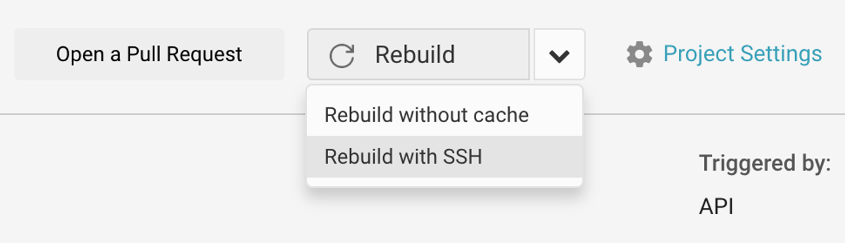 CircleCI dropdown with rebuild options