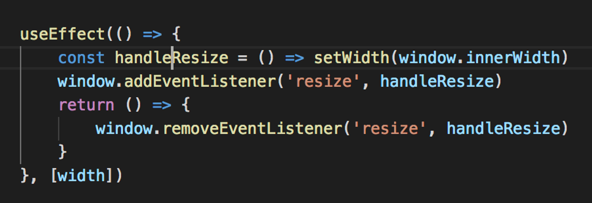 Screenshot of code