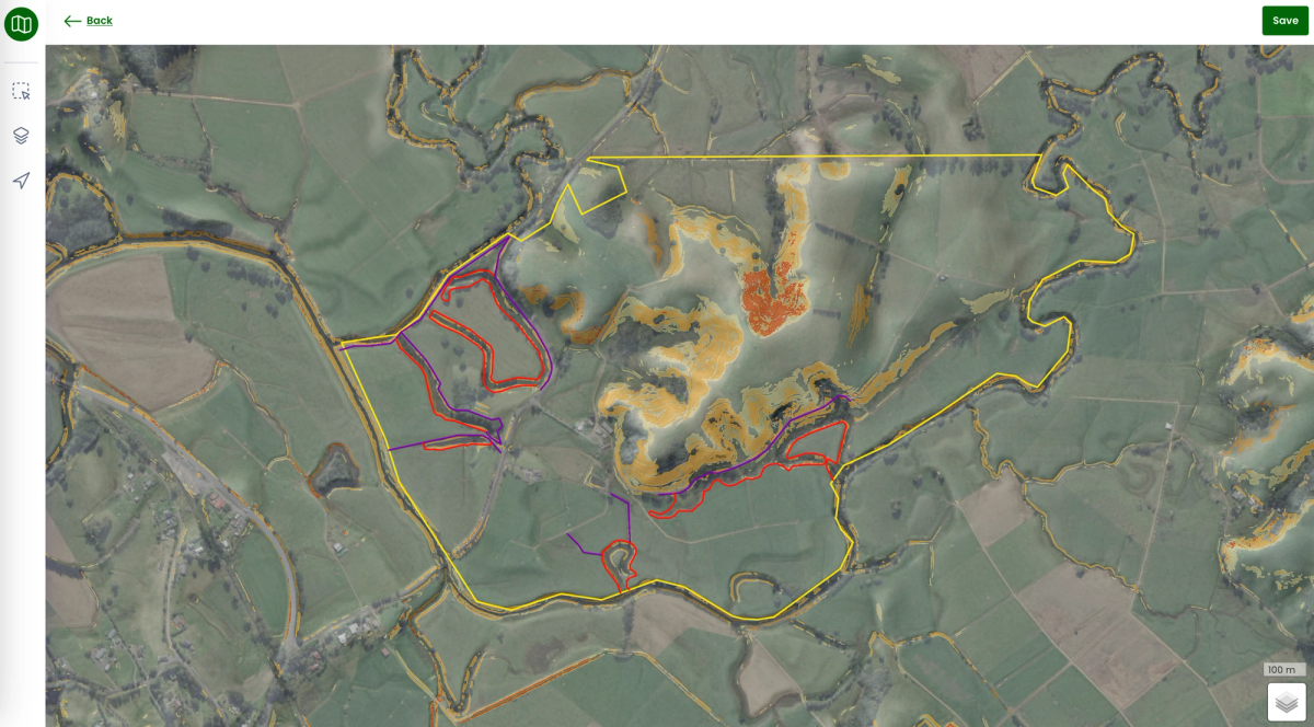A screenshot of the Mātai Onekura digital tool showing different map layers