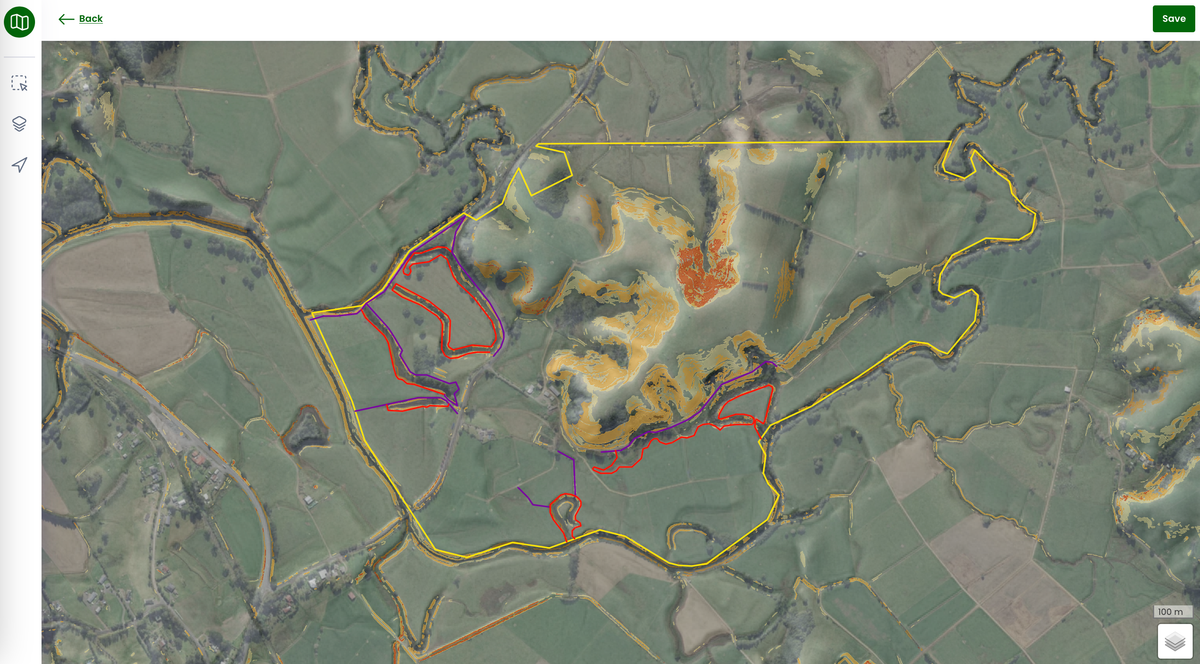A screenshot of the Mātai Onekura digital tool showing different map layers