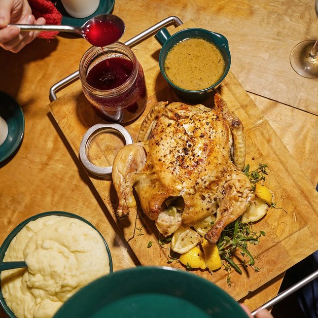Thanksgiving-meny med ovnsbakt kylling