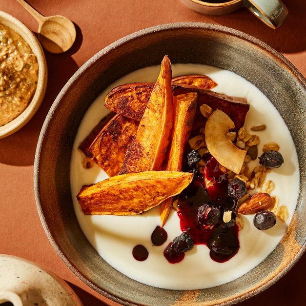 Ovnsbakt søtpotet til frokost