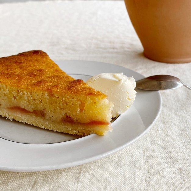 Bakewell-terte med rabarbra