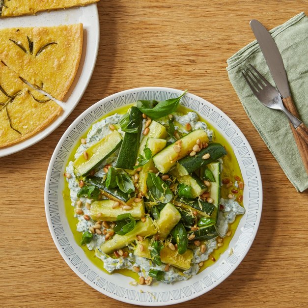 Urtericotta med squash, pinjekjerner og sitronzest