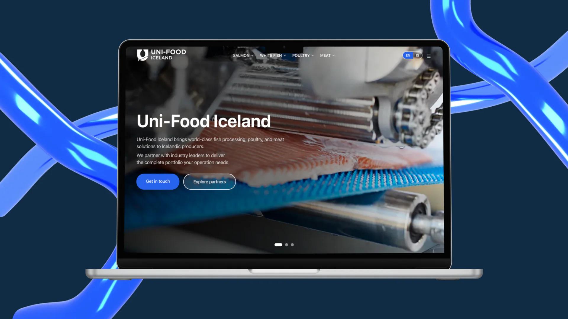 Uni-Food Technic sin islandske nettside for fiskeprosesseringsutstyr