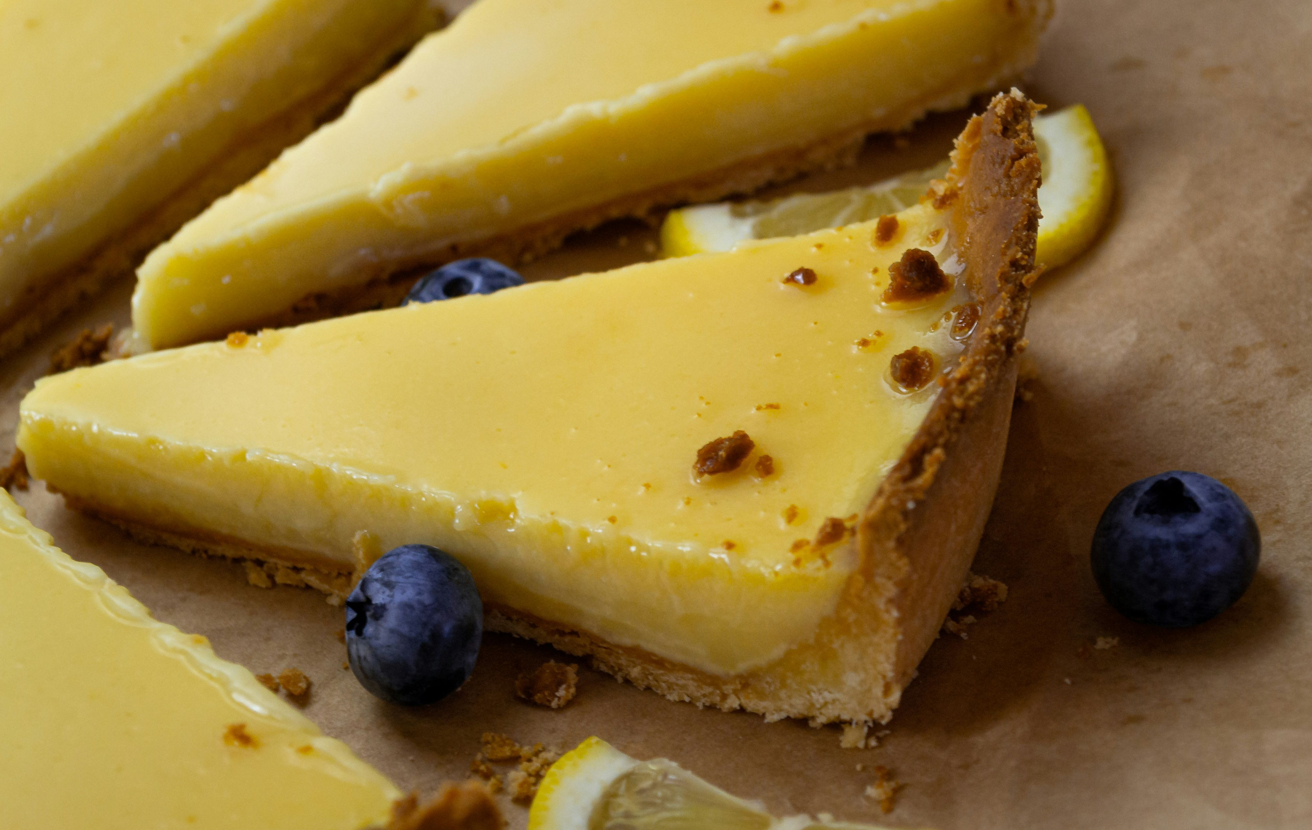 Tangy lemon curd in a crisp tart shell.