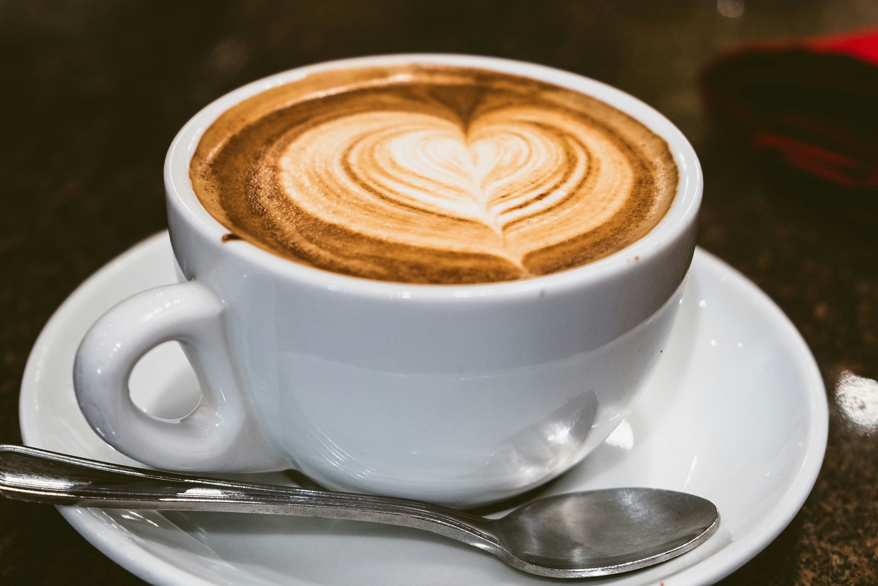 Balanced espresso with steamed milk and foam.