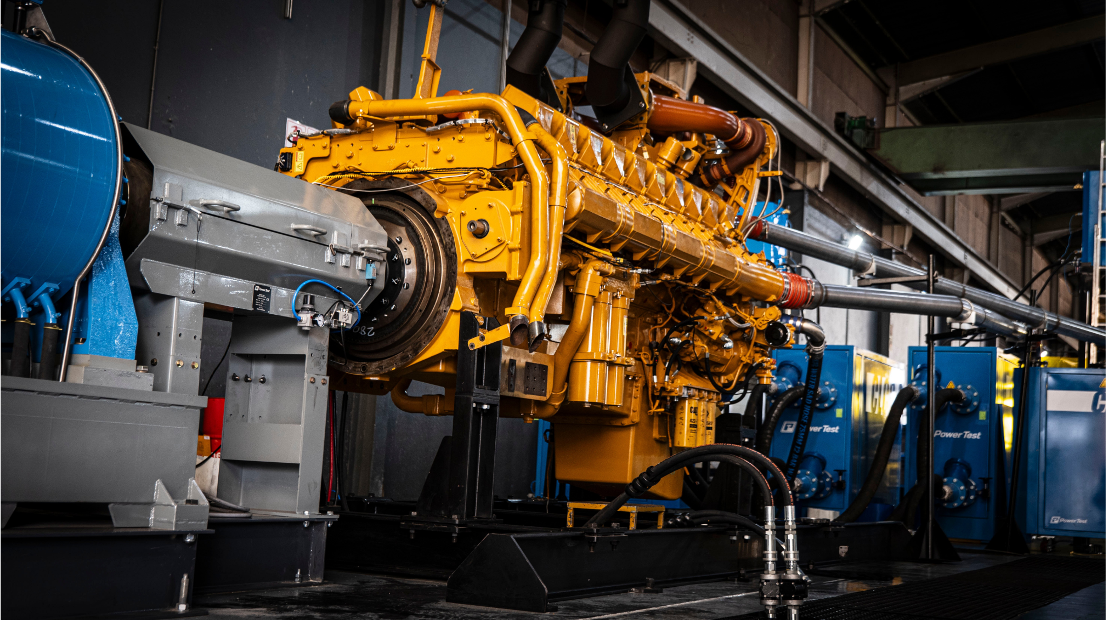 a large yellow engine with the word power on it