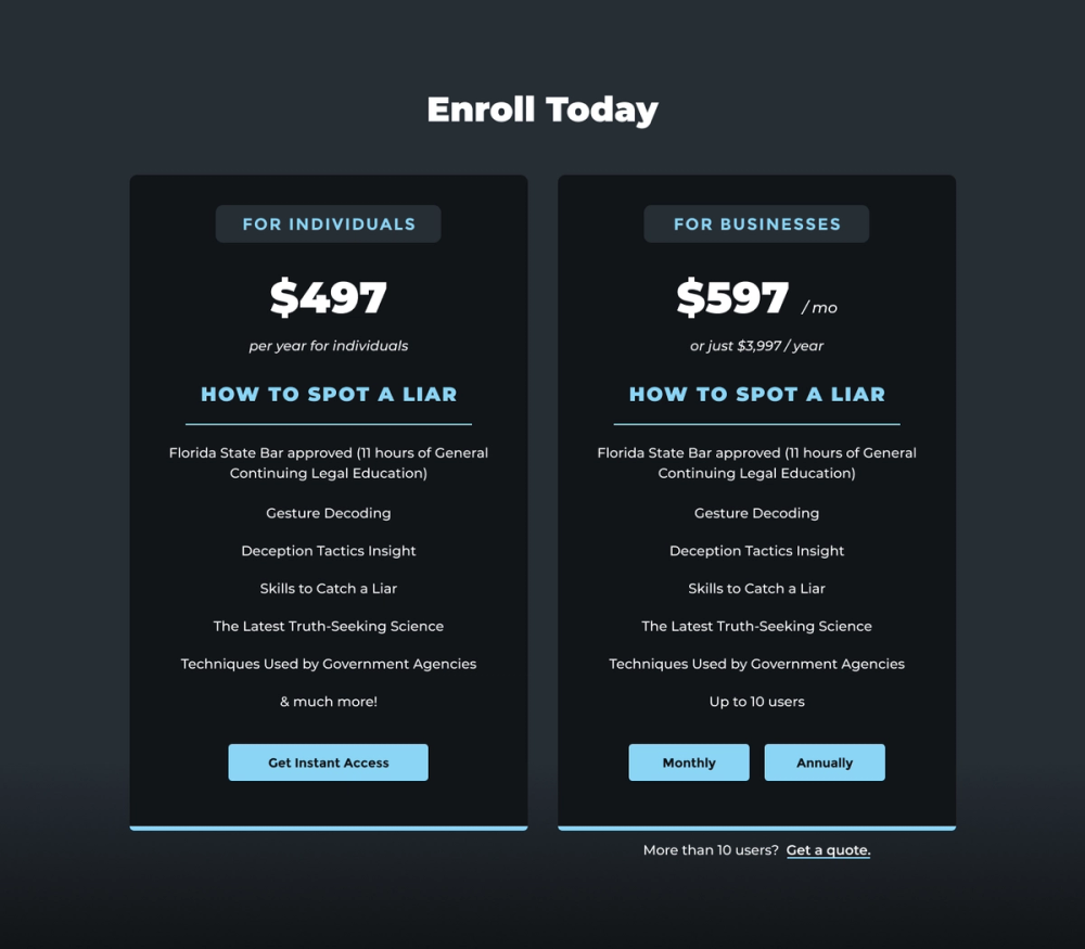 The Human Behavior Academy Landing Page Design