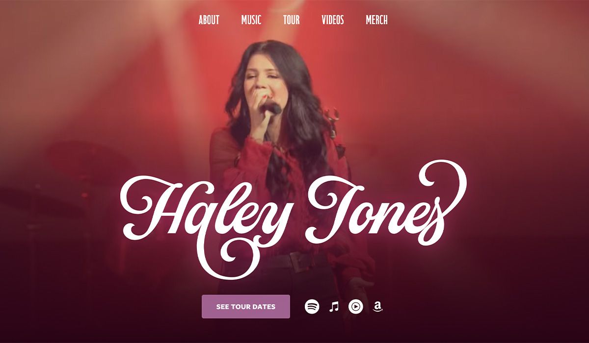 Haley Jones website homepage