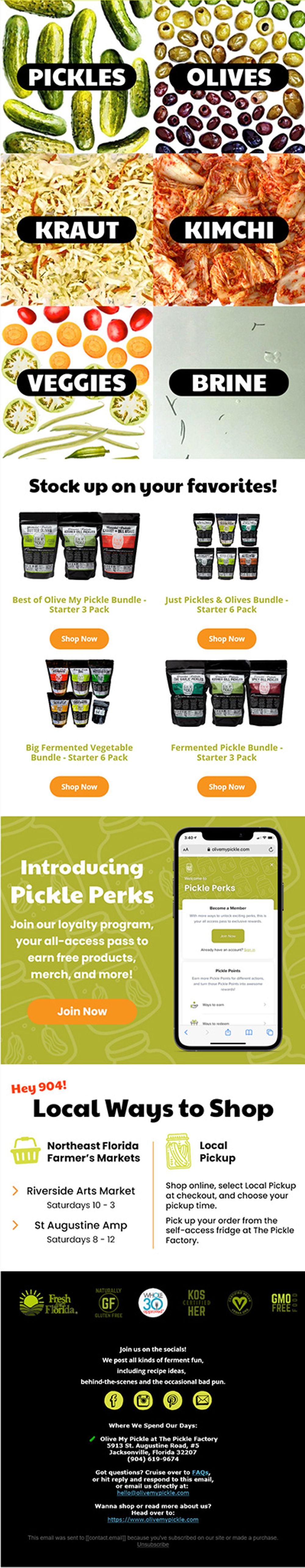 Olive My Pickle Email Design