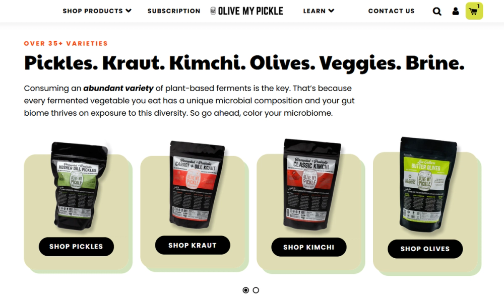 Shopify Website Redesign – Olive My Pickle