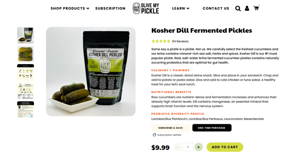 Shopify Website Redesign – Olive My Pickle