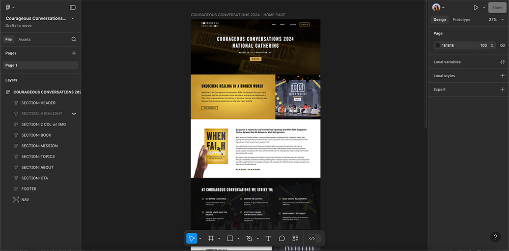 Event Landing Page Design – Courageous Conversations Conference