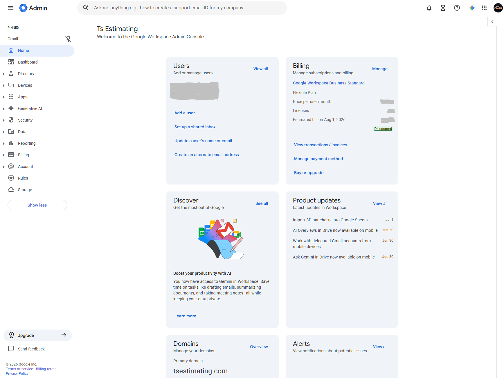 Infrastructură Google Workspace